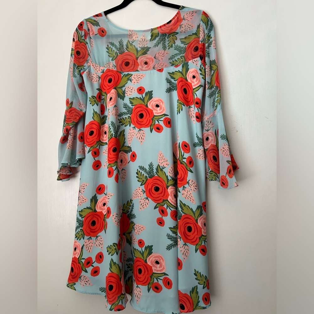 Anthropologie Fluttered Blooms paper crown rifle paper dress - Picture 5 of 6